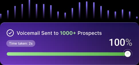 Voicemail sent to 1,000+ prospects in two seconds