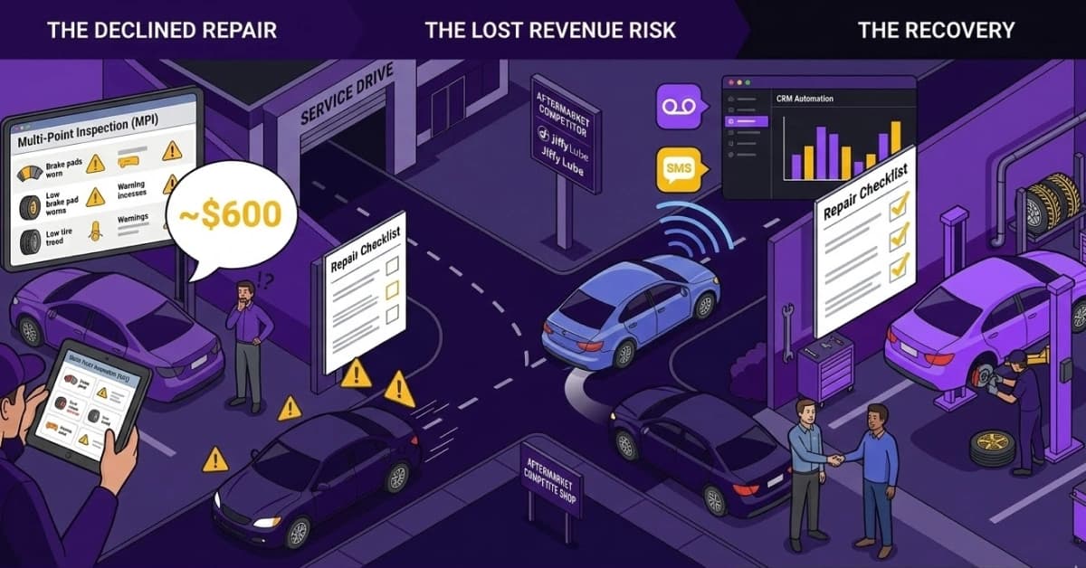 Auto Service Drive Retention from Declined Repair Follow-Ups