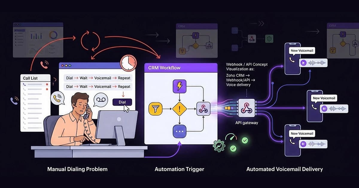 Zoho CRM Voicemail Automation Using Webhooks