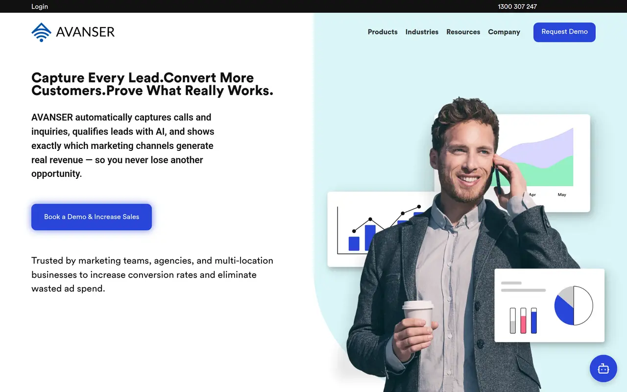 The Avanser homepage at avanser.com