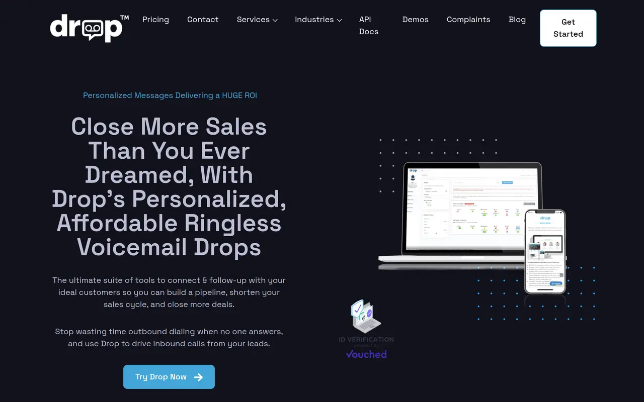 The Drop Co homepage at drop.co
