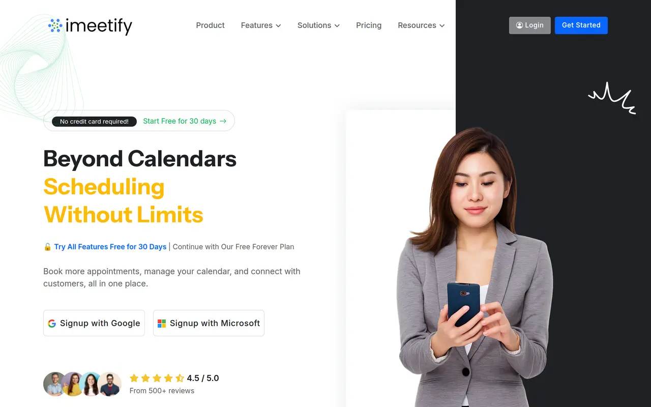 The iMeetify homepage at imeetify.com