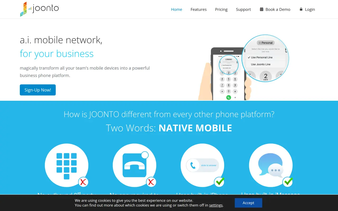 The Joonto homepage at joonto.com