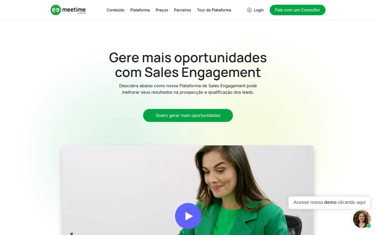 The Meetime homepage at meetime.com.br