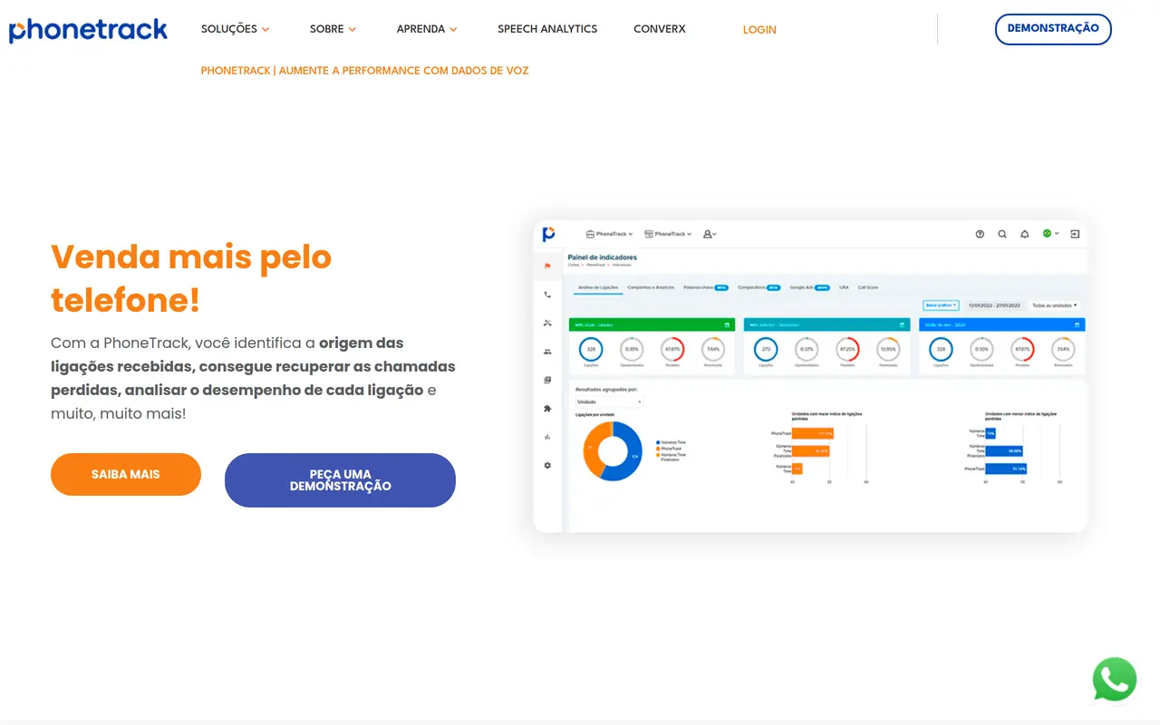 The PhoneTrack homepage at www.phonetrack.com.br