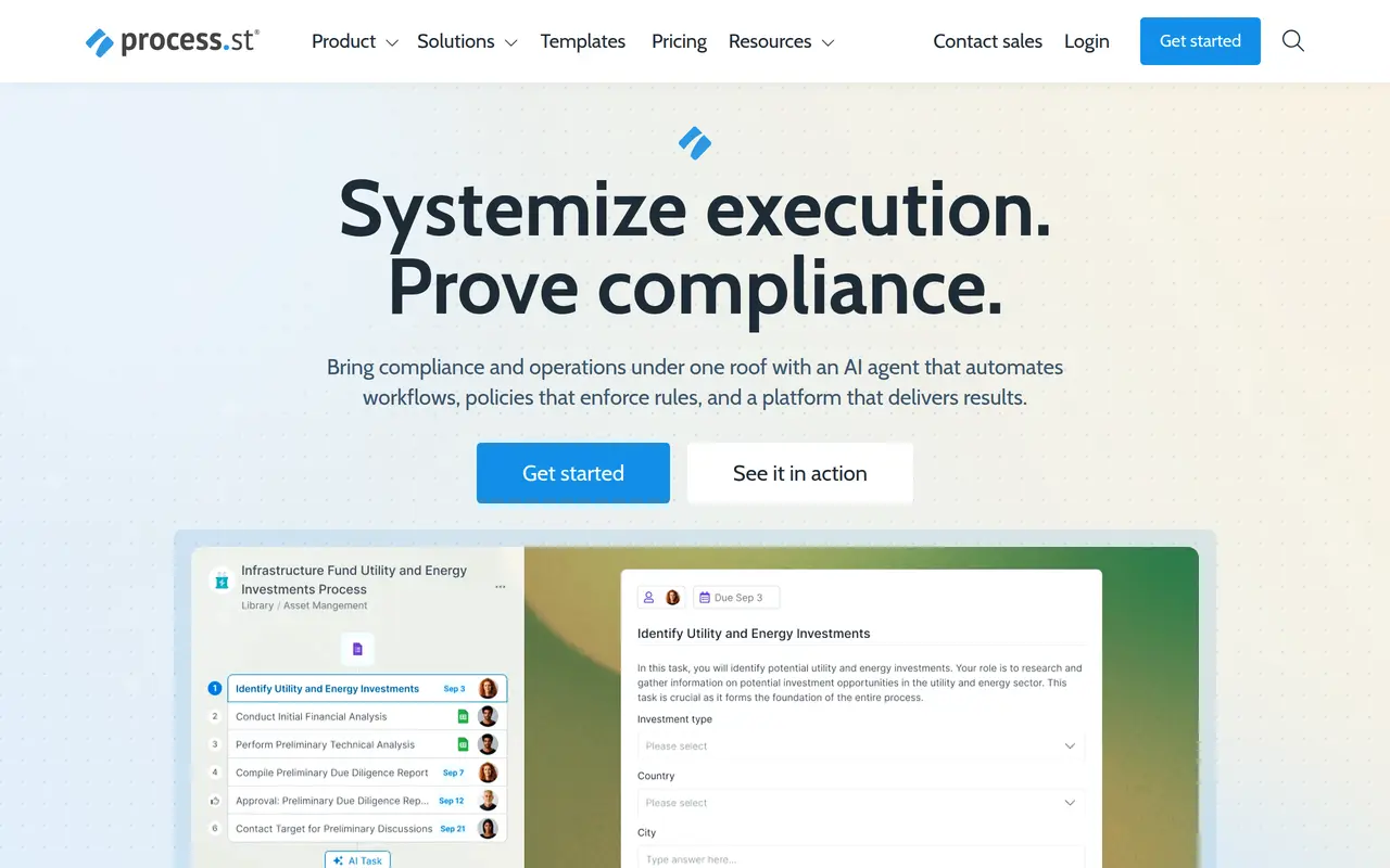 The Process Street homepage at www.process.st
