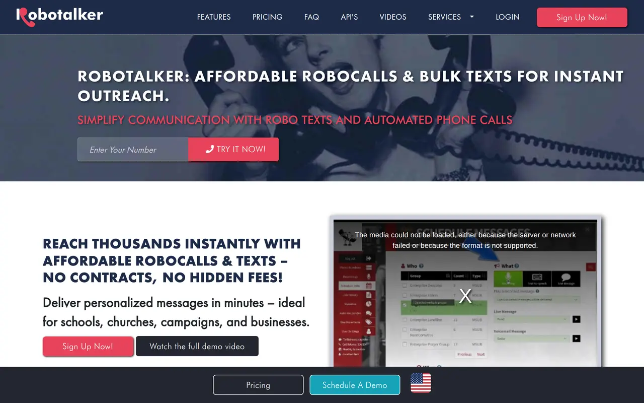 The Robotalker homepage at robotalker.com