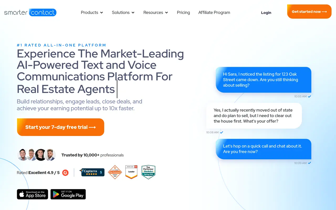 The Smarter Contact homepage at smartercontact.com