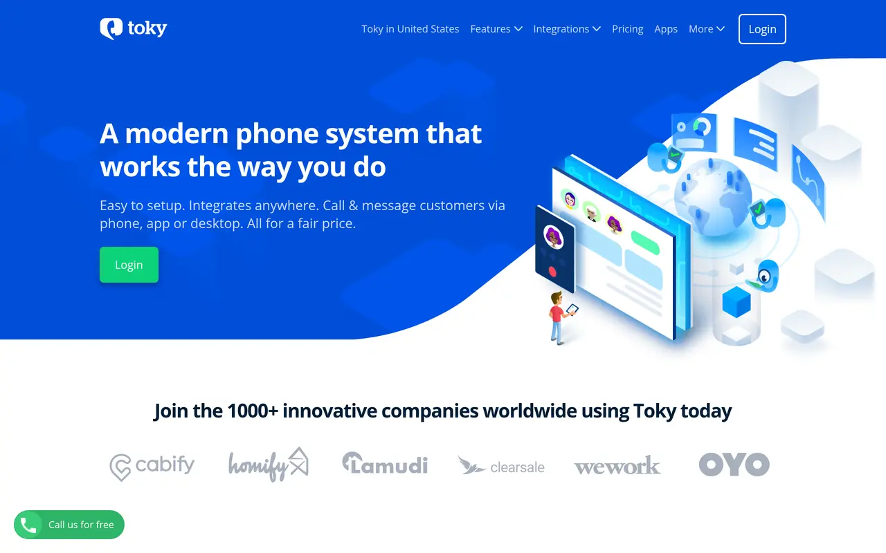 The Toky homepage at toky.co
