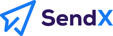 The SendX logo proudly displays a stylized blue checkmark beside the company name in bold purple letters, perfectly encapsulating the brands identity. VoiceDrop Ringless Voicemails