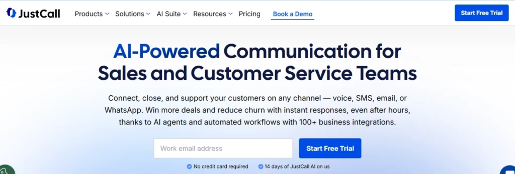 The JustCall webpage showcases AI-powered communication for sales and customer service teams, with features like multichannel support and automated workflows. Discover the best Dialer360 alternatives here. Enter your email for a free trial, with top menu options easily accessible. VoiceDrop Ringless Voicemails