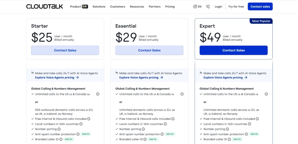 CloudTalk Pricing 2 1