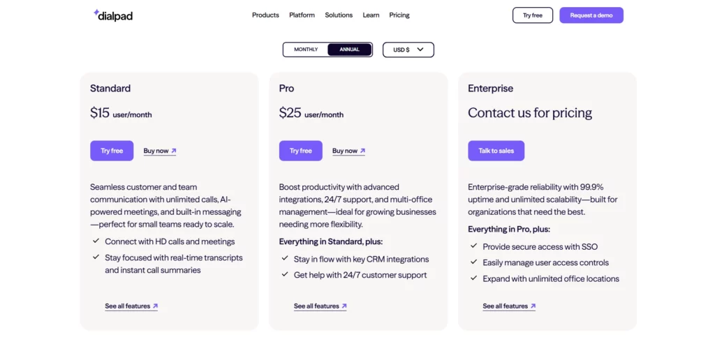 Dialpad Pricing 3