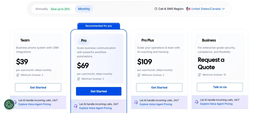 JustCall Pricing 2
