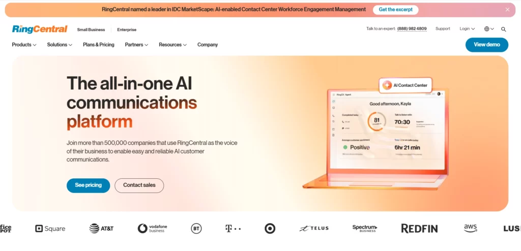 RingCentral Homepage 3