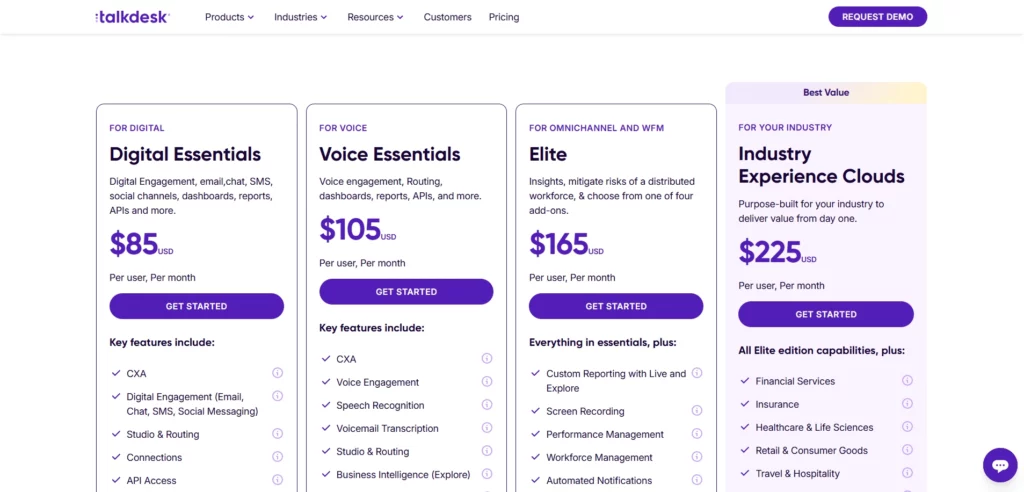 TalkDesk Pricing 3
