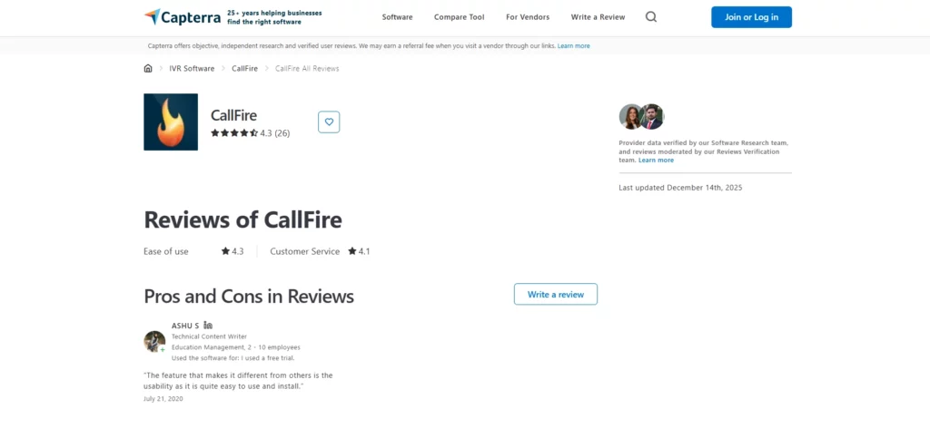 CallFire Capterra Review