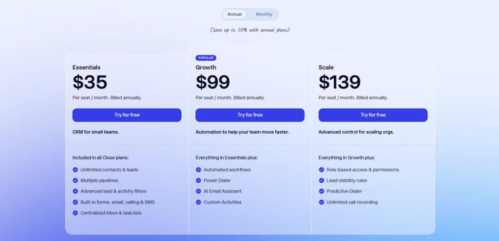 Close Pricing