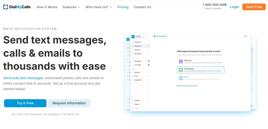 DiaMyCalls Homepage