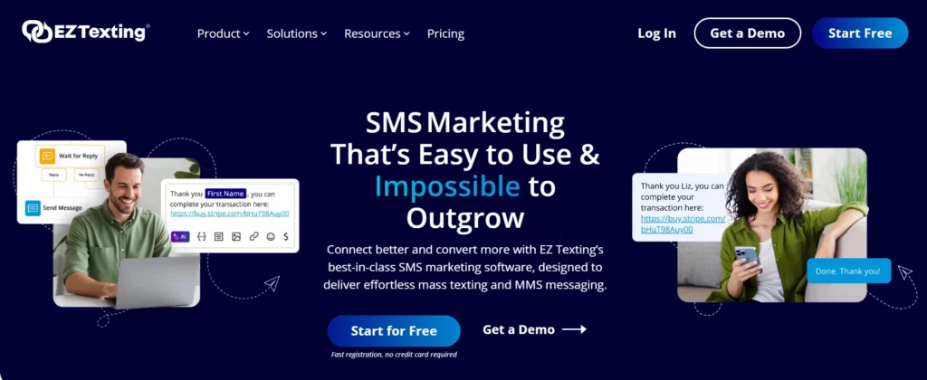 EZTexting Homepage