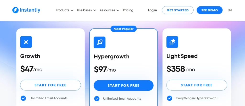 Instantly Pricing