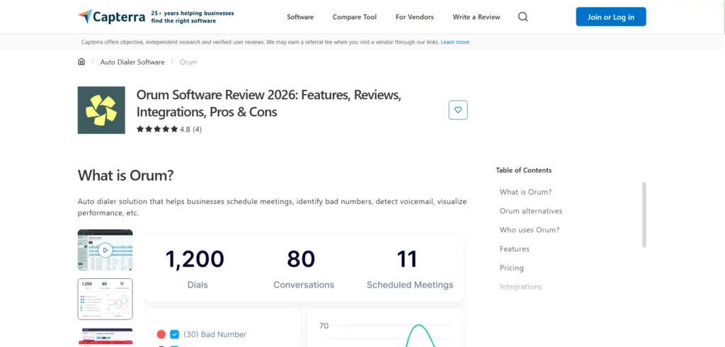 Orum Capterra Review