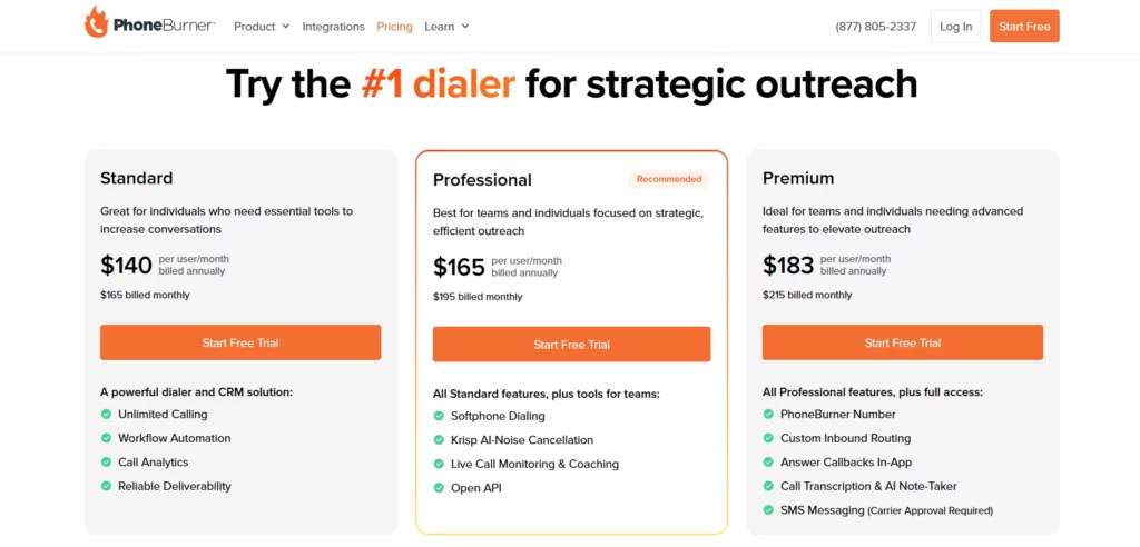 PhoneBurner Pricing 5