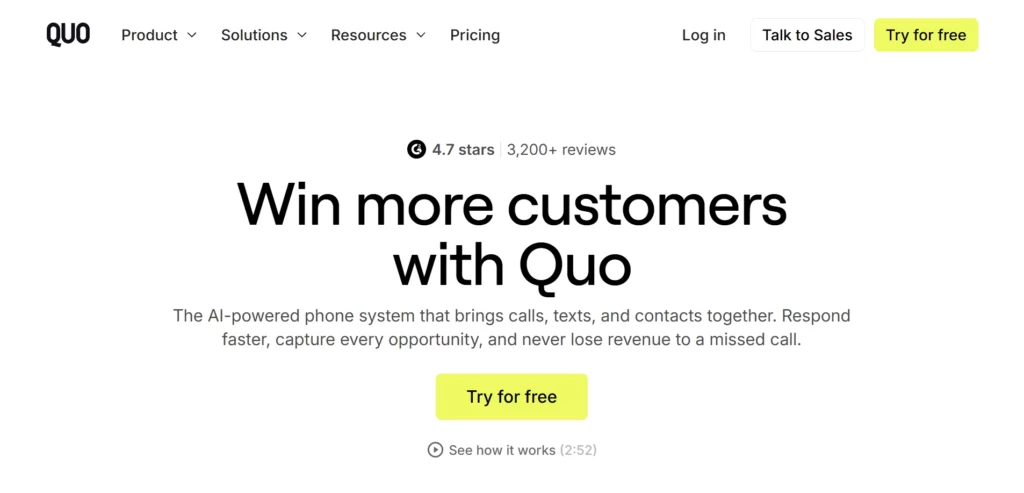 Quo Homepage
