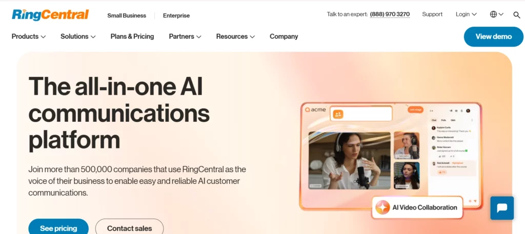 RingCentral Homepage
