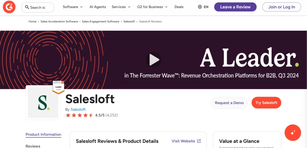 Salesloft G2 Review