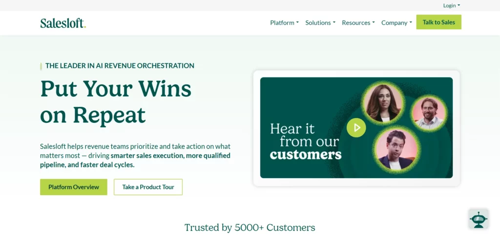 Salesloft Homepage