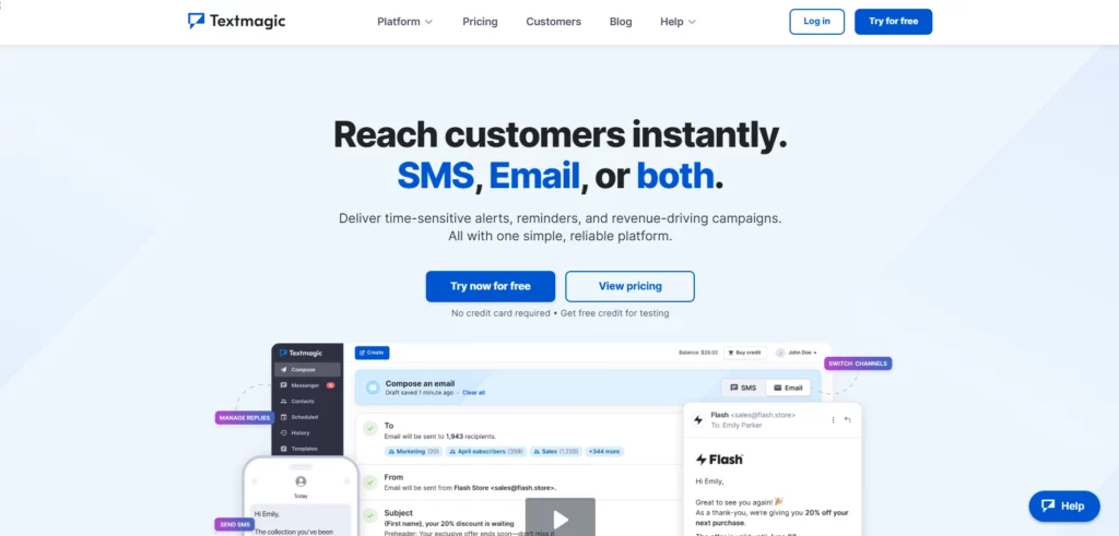 TextMagic Homepage