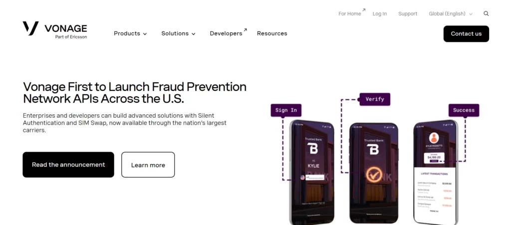 Vonage Homepage