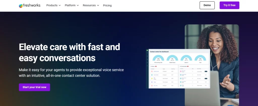 freshworks Homepage