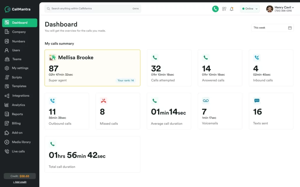 CallMantra Dashboard