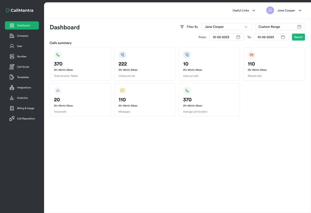 CallMantra Dashboard 3