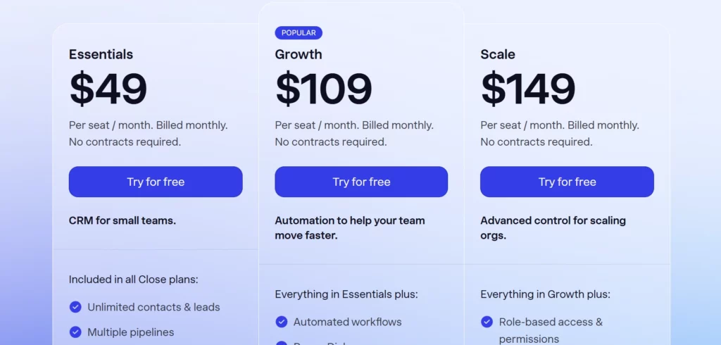 Close Pricing 2