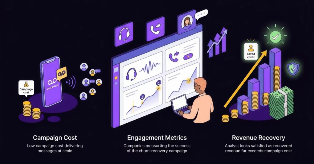 Reduce Churn Strategies B2B Measuring Success Recovered Revenue vs. Cost