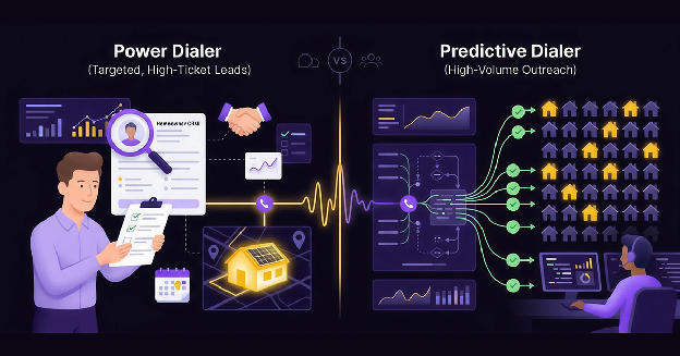 Predictive vs power dialer for solar sales