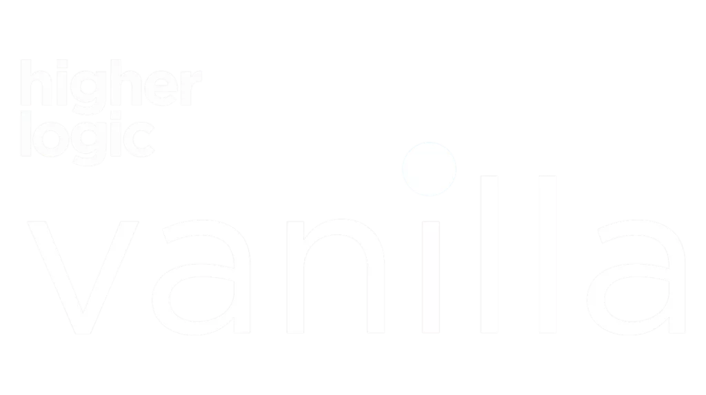 The image showcases the Higher Logic Vanilla logo. In this sleek design, higher logic appears in lowercase above a larger vanilla, with a distinctive dot atop the i. Set against a black background, the crisp white text highlights the harmonious blend of higher logics essence and vanilla simplicity. VoiceDrop Ringless Voicemails